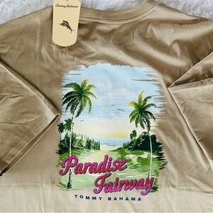 Tommy Bahama Men’s PARADISE FAIRWAY T-Shirt Size XL Color Stone Khaki Golf